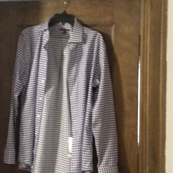Nordstrom Rack new purple and white Men’s check shirt trim fit size 16 34/35 - Picture 4 of 5